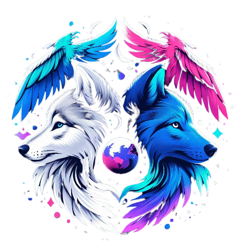 Minimal artisan logo for brand 'L'univers d'Alex'. Handcrafted decor brand using resin and wood. Elegant modern script lettering for “L'univers d'Alex” with a small icon combining a resin swirl and a wood-grain leaf. Flat vector, high contrast, clean lines. Color palette: black (#000000) and warm gold (#C7A76C). Transparent background PNG, centered composition.